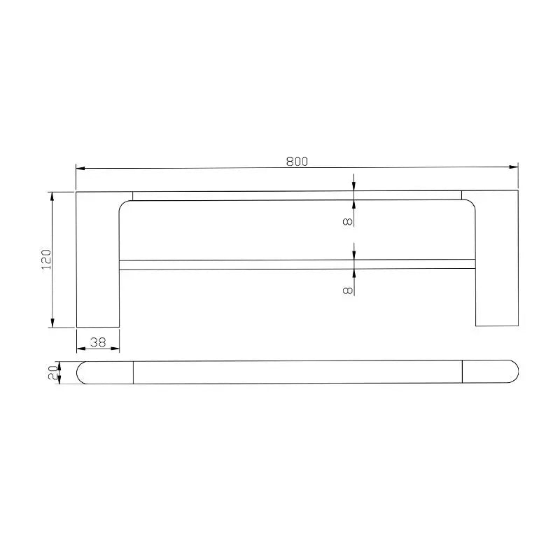 AU Double Towel Rail 800mm Chrome and Colours FIL Kitchen Bathroom