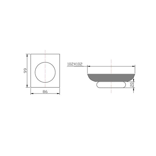 AU Chrome/Black Soap Dish Holder FIL Kitchen Bathroom