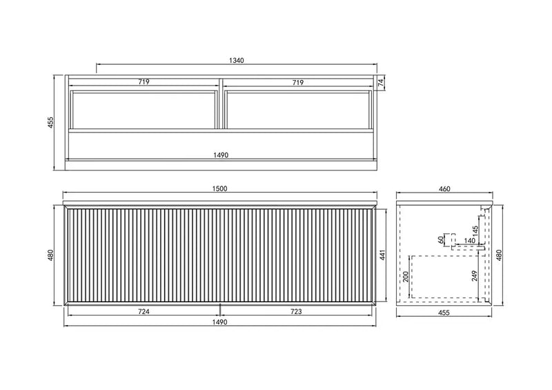 Kirribilli Wall Hung Vanity 600mm/750mm/900mm/1200mm/1500mm - FIL Kitchen Bathroom