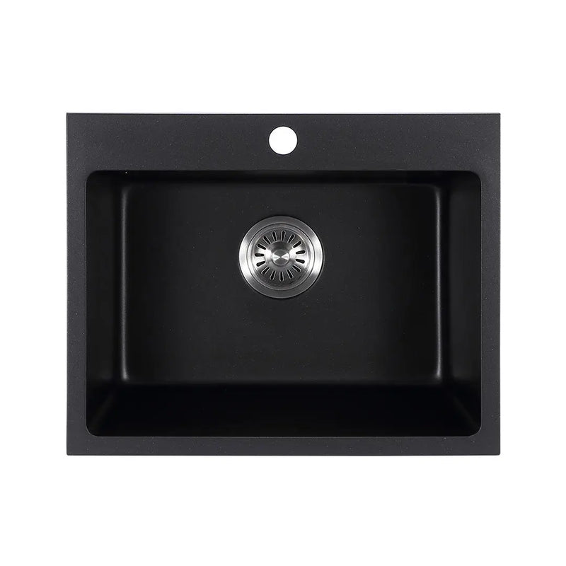 Cora 550mm Black Granite Sink With Taphole - FIL Kitchen Bathroom