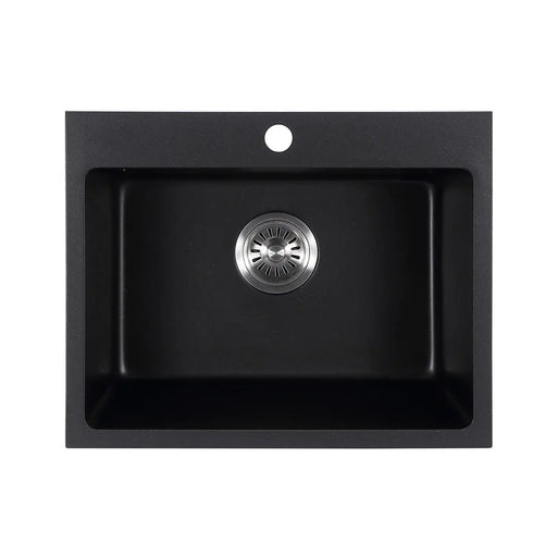 Cora 550mm Black Granite Sink With Taphole - FIL Kitchen Bathroom