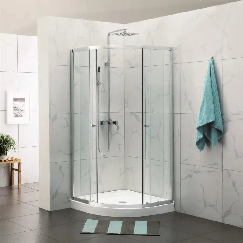 Covey Australia  900 mm Round Corner Sliding Framed Shower Screen - FIL Kitchen Bathroom