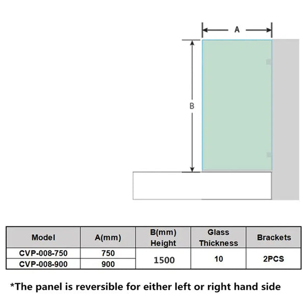 FIXED PANEL OVER BATHTUB SCREEN GUN METAL