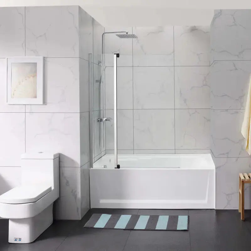 FIXED AND SWING PANEL OVER BATHTUB SCREEN CHROME FIL Kitchen Bathroom