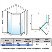 Covey Australia  Diamond Framed Shower Screen | 1000mm - FIL Kitchen Bathroom