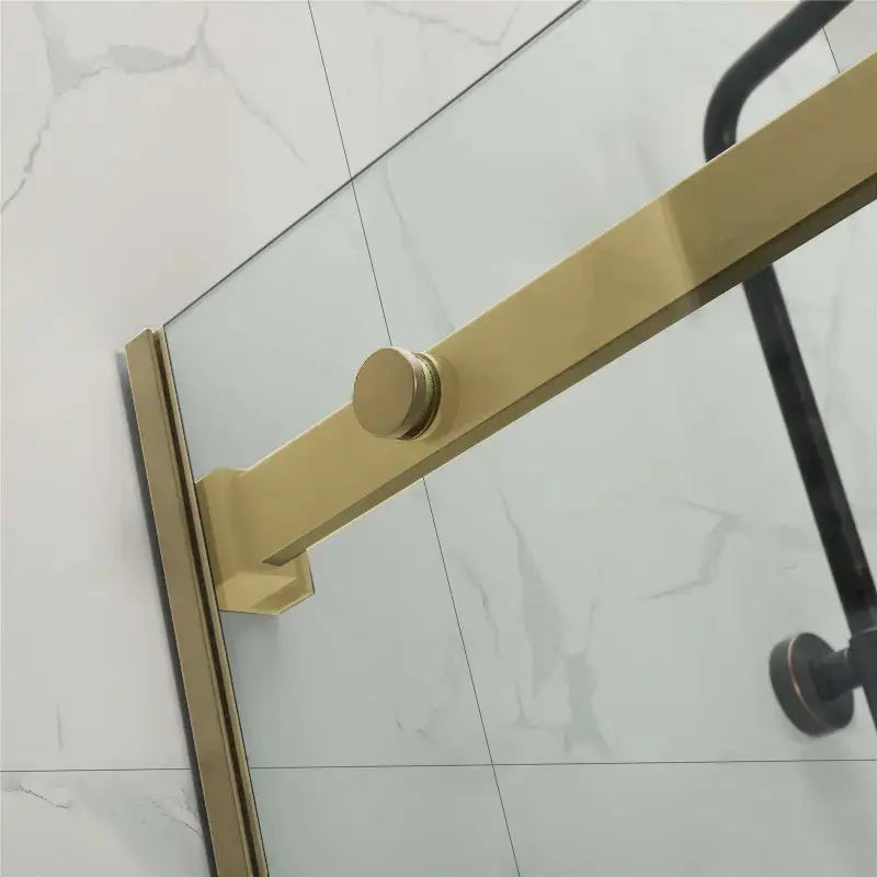 FRAMELESS SLIDING DOOR WALL TO WALL BRUSHED GOLD FIL Kitchen Bathroom