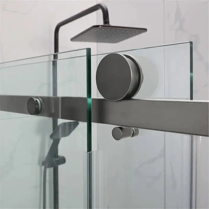 FRAMELESS SLIDING DOOR WALL TO WALL GUNMETAL FIL Kitchen Bathroom
