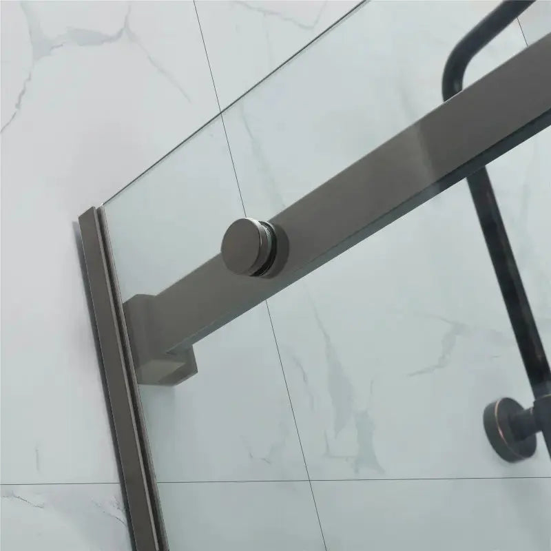 FRAMELESS SLIDING DOOR WALL TO WALL GUNMETAL FIL Kitchen Bathroom