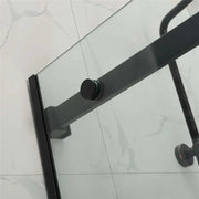 FRAMELESS SLIDING DOOR WALL TO WALL MATTE BLACK FIL Kitchen Bathroom