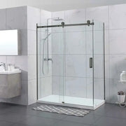 FRAMELESS SLIDING DOOR WALL TO WALL GUNMETAL FIL Kitchen Bathroom