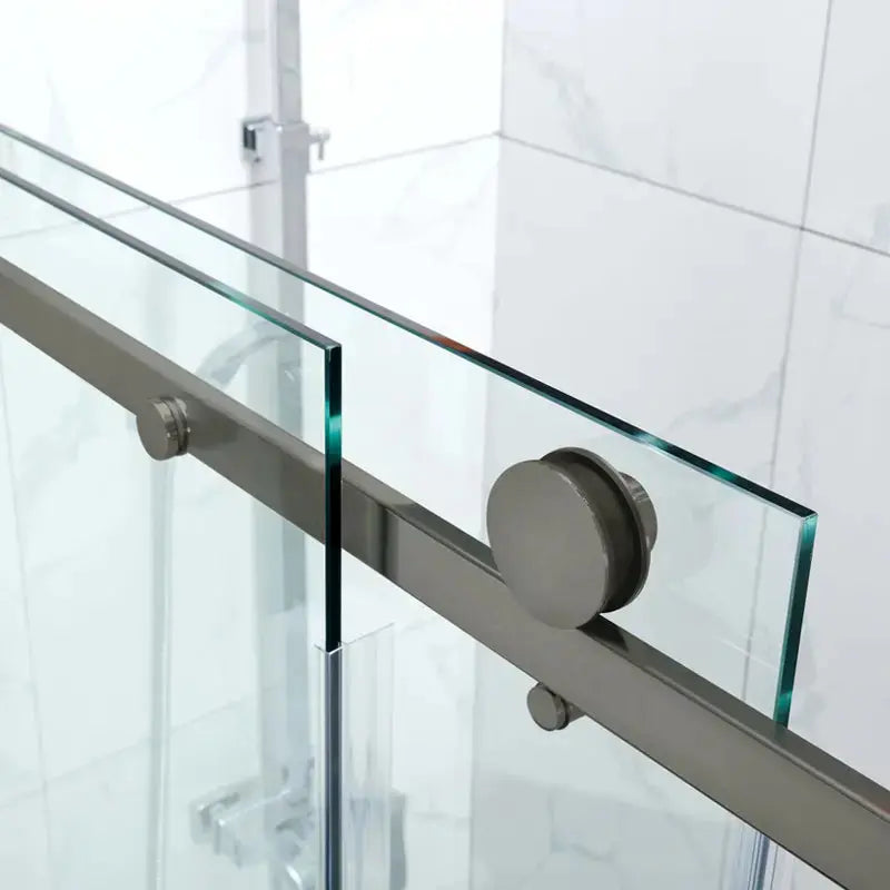 FRAMELESS SLIDING DOOR WALL TO WALL GUNMETAL FIL Kitchen Bathroom