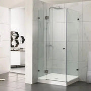 FRAMELESS HINGE DOOR WALL TO WALL GUN METAL Corner Pivot Door FIL Kitchen Bathroom