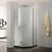 DIAMOND FRAMELESS HINGE DOOR WALL TO WALL BRUSHED GOLD FIL Kitchen Bathroom