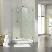 DIAMOND FRAMELESS HINGE DOOR WALL TO WALL BRUSHED NICKEL FIL Kitchen Bathroom