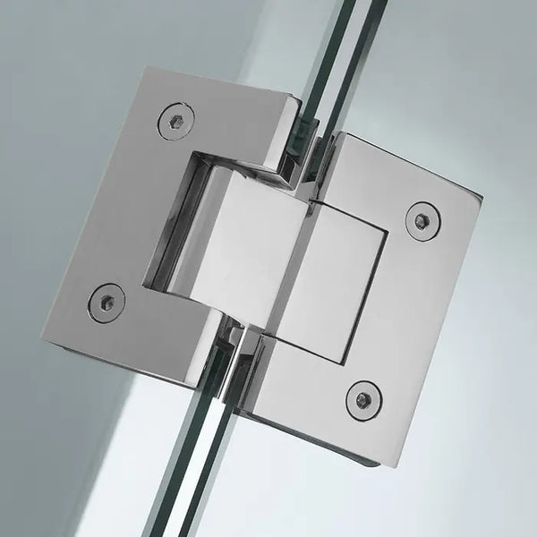 DIAMOND FRAMELESS HINGE DOOR WALL TO WALL BRUSHED NICKEL