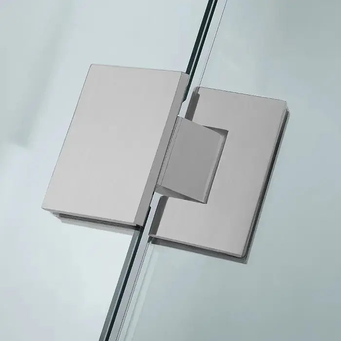 DIAMOND FRAMELESS HINGE DOOR WALL TO WALL BRUSHED NICKEL FIL Kitchen Bathroom