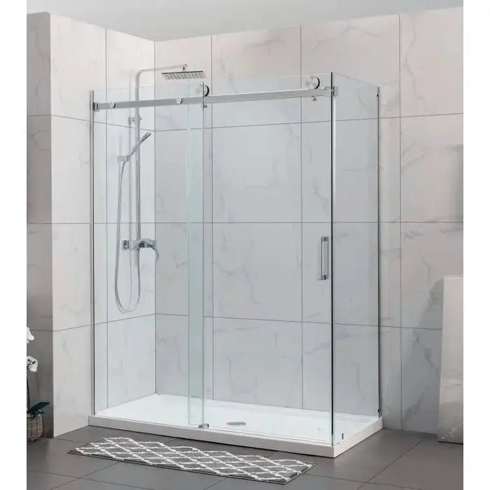 FRAMELESS SLIDING DOOR WALL TO WALL  BRUSHED NICKEL FIL Kitchen Bathroom