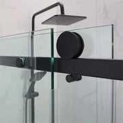 FRAMELESS SLIDING DOOR WALL TO WALL MATTE BLACK FIL Kitchen Bathroom