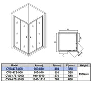 Semiframe Corner Open Double Sliding FIL Kitchen Bathroom