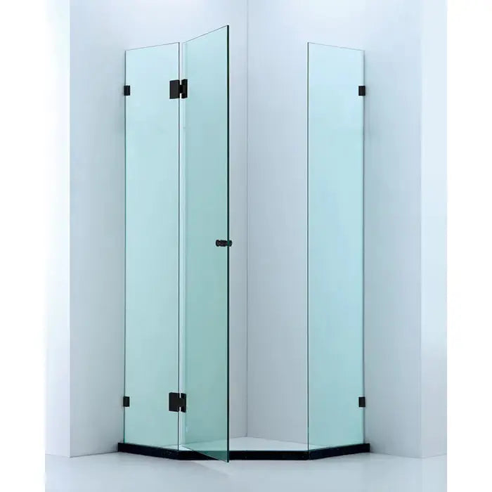 DIAMOND FRAMELESS HINGE DOOR WALL TO WALL  MATTE BLACK FIL Kitchen Bathroom