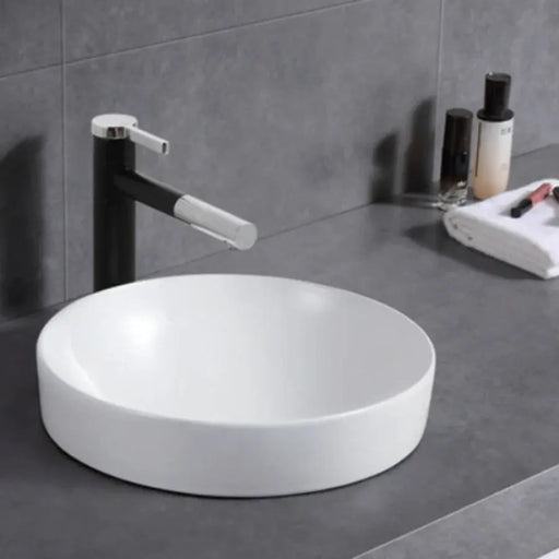 Roza Round Semi Recess White Basin - FIL Kitchen Bathroom