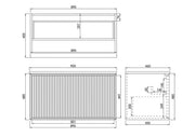 WALL HUNG VANITY PVC MATTE BLACK 600MM/750MM/900MM/1200MM/1500mm CETO