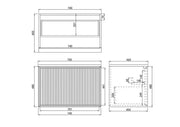 WALL HUNG VANITY PVC MATTE BLACK 600MM/750MM/900MM/1200MM/1500mm CETO