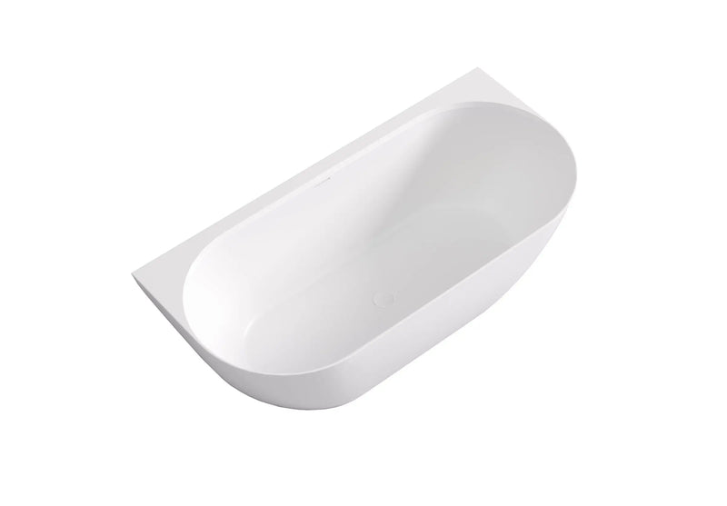 Ellips Back To Wall Free Standing Acrylic Bathtub LK-EB