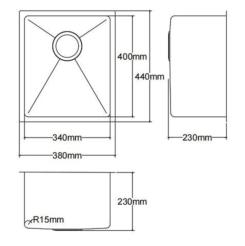 Kliff Hand Made Stainless Steel Sinks LK-SSK34