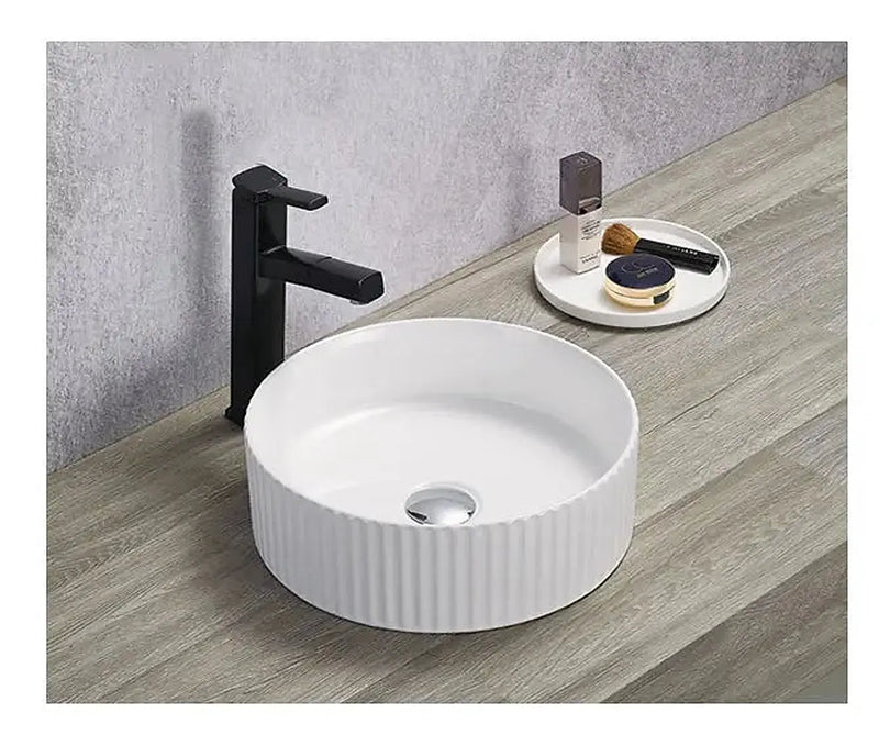 Olley Fine Ceramic Fluted Art Basin LK-OLFA