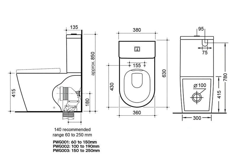 Acadia Full Rimless Flush Pan LK-AC202P