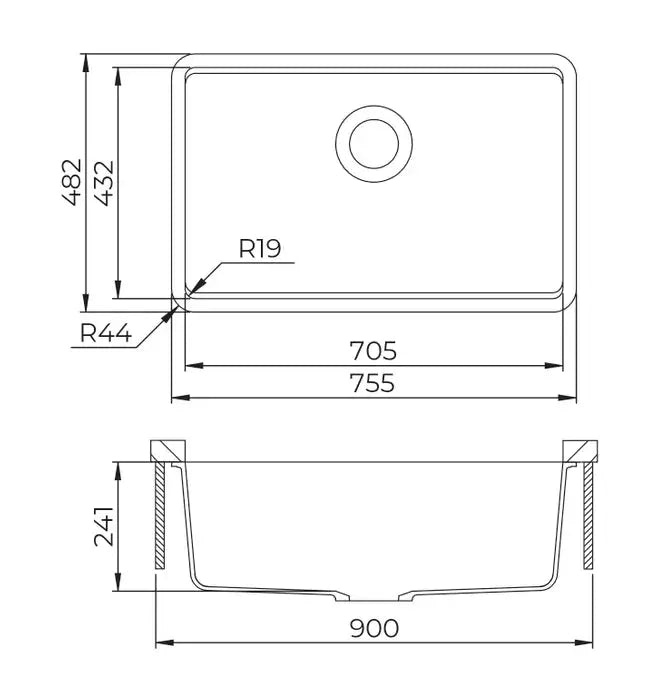 Granite Sink 755x480MM inspire