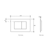 DUAL FLUSH PLATE LARGE SQUARE CHROME FIL Kitchen Bathroom