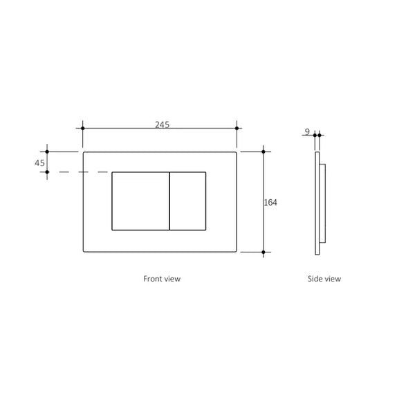 DUAL FLUSH PLATE LARGE SQUARE CHROME