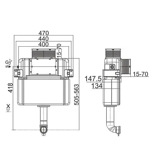 DELTA R&T LOW RISE INWALL CISTERN FIL Kitchen Bathroom