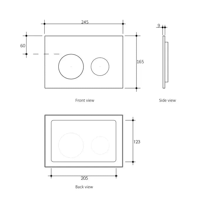 DUAL FLUSH PLATE ROUND BLACK FIL Kitchen Bathroom