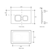 R&T SOFT SQUARE DUAL FLUSH BUTTON PUSH PLATE MATTE WHITE WITH CHROME TRIM FIL Kitchen Bathroom