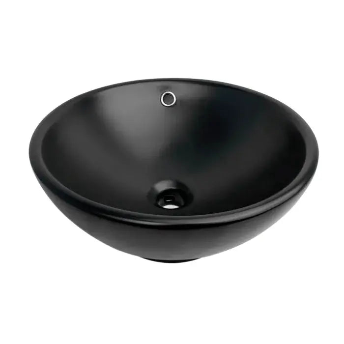 BASIN ROUND MATT BLACK OF 400X400X170 FIL Kitchen Bathroom