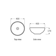 BASIN ROUND MATT BLACK OF 400X400X170 FIL Kitchen Bathroom