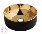 STARZ BASIN ROUND 400X400X140 BLACK/GOLD FIL Kitchen Bathroom