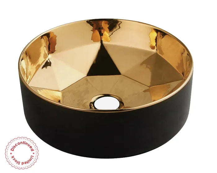 STARZ BASIN ROUND 400X400X140 BLACK/GOLD