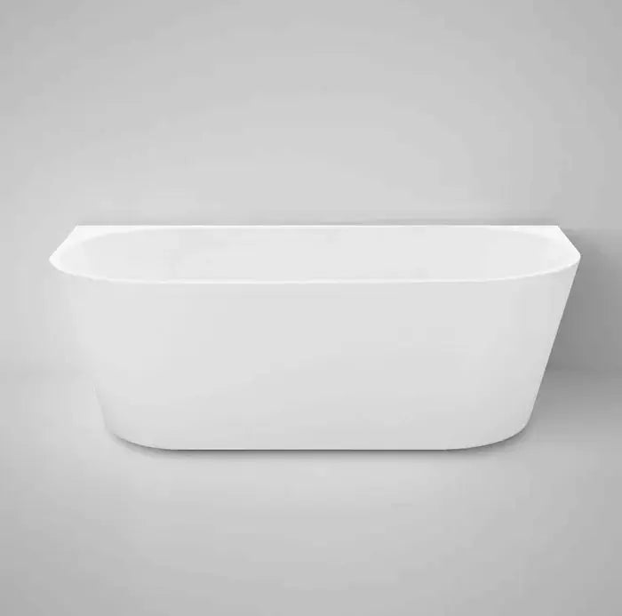 VERONA BACK TO WALL BATHTUB 1500X750X580mm NF & GLOSS WHITE/MATT WHITE FIL Kitchen Bathroom