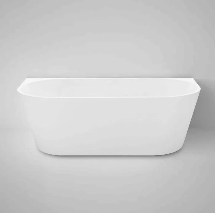 VERONA BACK TO WALL BATHTUB 1500X750X580mm NF & GLOSS WHITE/MATT WHITE