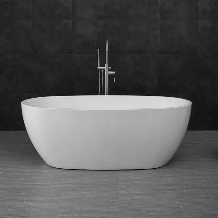 VINNY EGG SHAPE FREESTANDING BATHTUB 1500 NF & GLOSS WHITE/MATT WHITE FIL Kitchen Bathroom