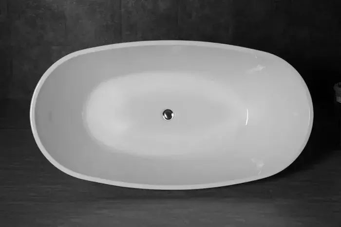 VINNY EGG SHAPE FREESTANDING BATHTUB 1500 NF & GLOSS WHITE/MATT WHITE FIL Kitchen Bathroom