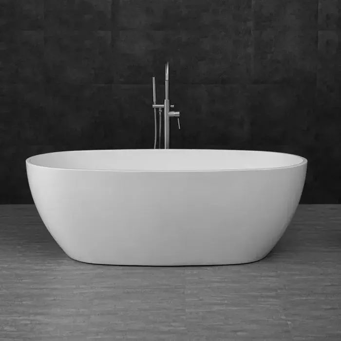 VINNY EGG SHAPE FREESTANDING BATHTUB 1700 NF & GLOSS WHITE/MATT WHITE FIL Kitchen Bathroom