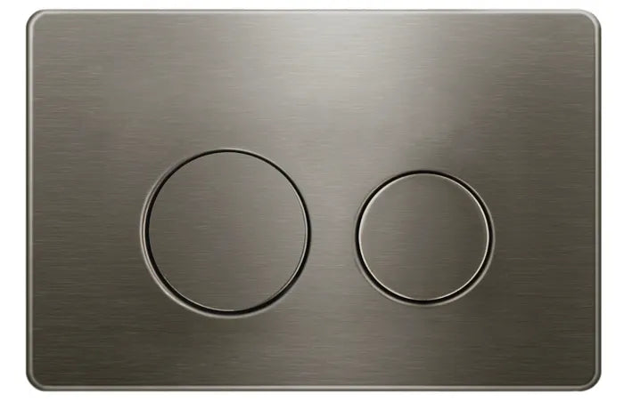 ROUND GUN METAL STAINLESS DUAL -FLUSH PUSH PLATE FOR R&T