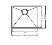 AXON SINK 45S 450X450X220mm FIL Kitchen Bathroom