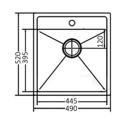 AXON SINK 50S 1TH 490X520X250mm FIL Kitchen Bathroom