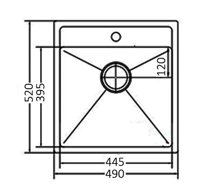 AXON SINK 50S 1TH 490X520X250mm